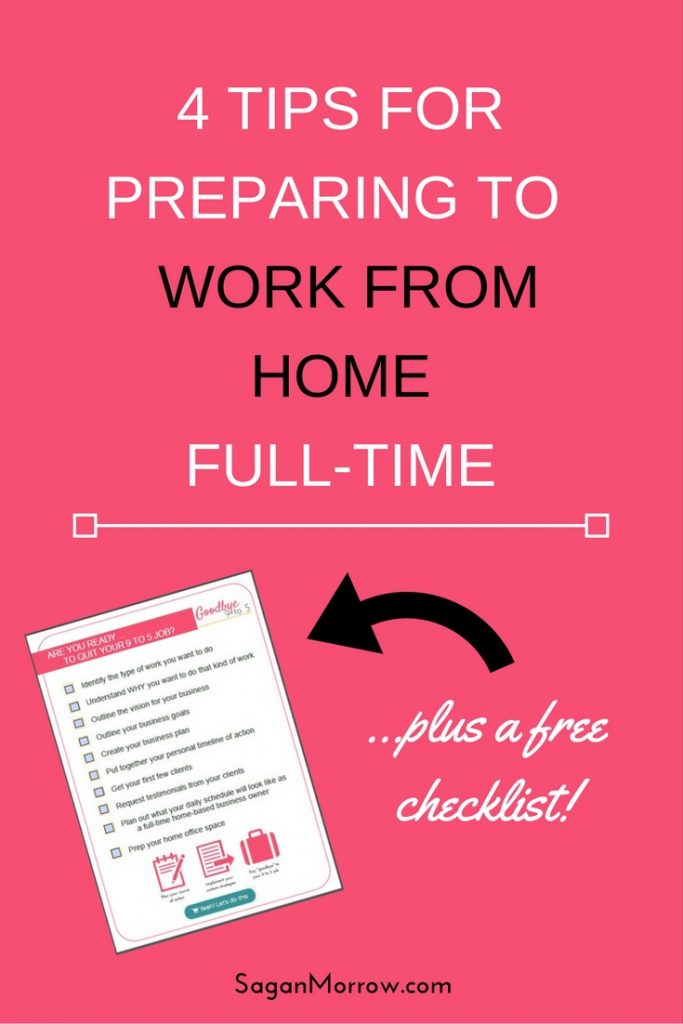 Get 4 tips to prepare to work from home full-time in this article -- plus a checklist to help you set up your successful work-from-home freelance business! Click on over to get the freelance tips now so you can FINALLY quit your 9 to 5 job + live your dream job