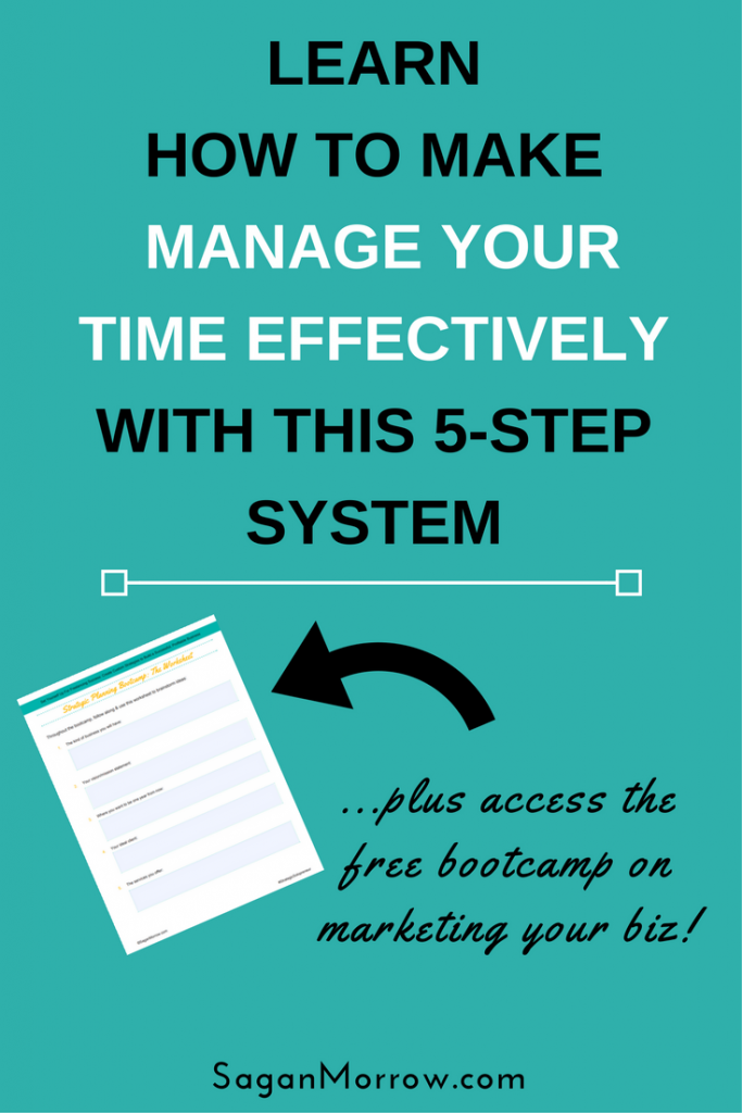 Learn how to manage your time more effective as a business owner in just 5 steps! Time management tips for the busy professional -- effective time management strategies -- how to manage time effectively -- small business tips