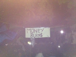 money burns