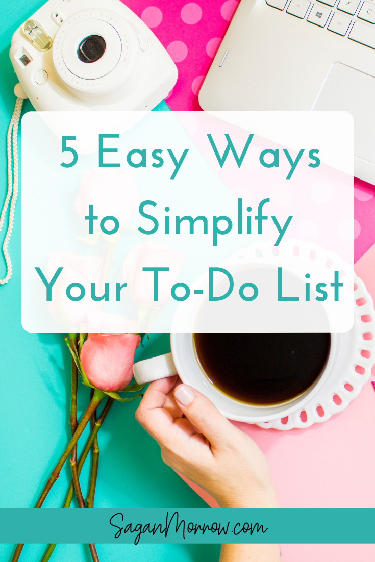Simplify your to-do list in 5 easy steps! Simplifying your to-do list will help you be more productive & even feel better. Productivity tips ~ to do list ~ organization tips, time management tips
