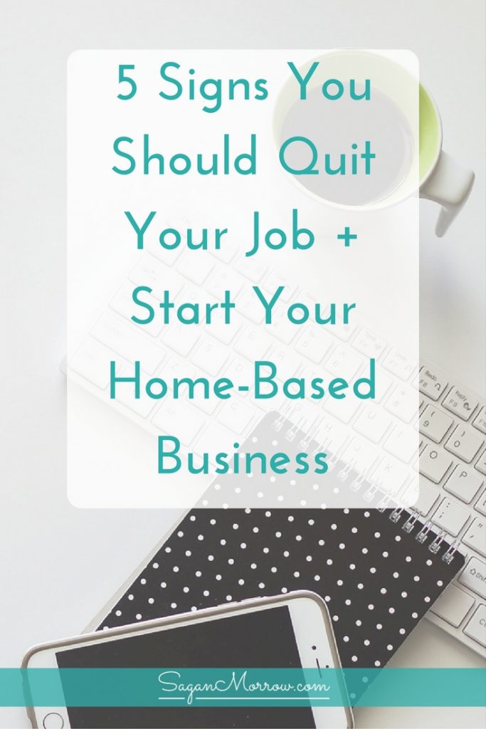 Thinking about starting your own work-from-home business... but not sure if it's right for you? Wondering if you're ready to say "goodbye" to your 9 to 5 job? Find out the 5 signs you should quit your job in this article! Plus get a cheat sheet for how to prepare to work from home full-time