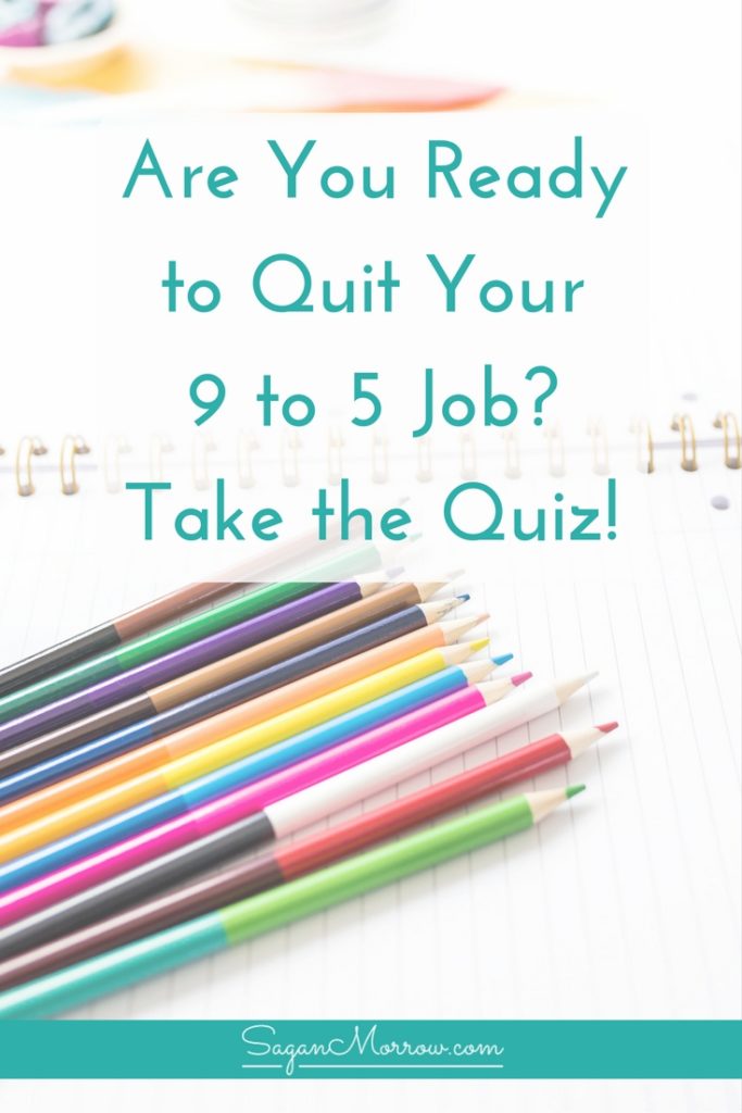 Want to quit your 9 to 5 job, but not sure if you're ready for it? Take this quick quiz to find out if you're ready to quit your 9 to 5 job AND what to do if you are (plus a free checklist for preparing to work from home full-time -- woohoo!). Say goodbye to your 9 to 5 job and hello to starting your own business -- click on over to read the article & take the quiz now
