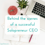 Behind the scenes of a Solopreneur CEO