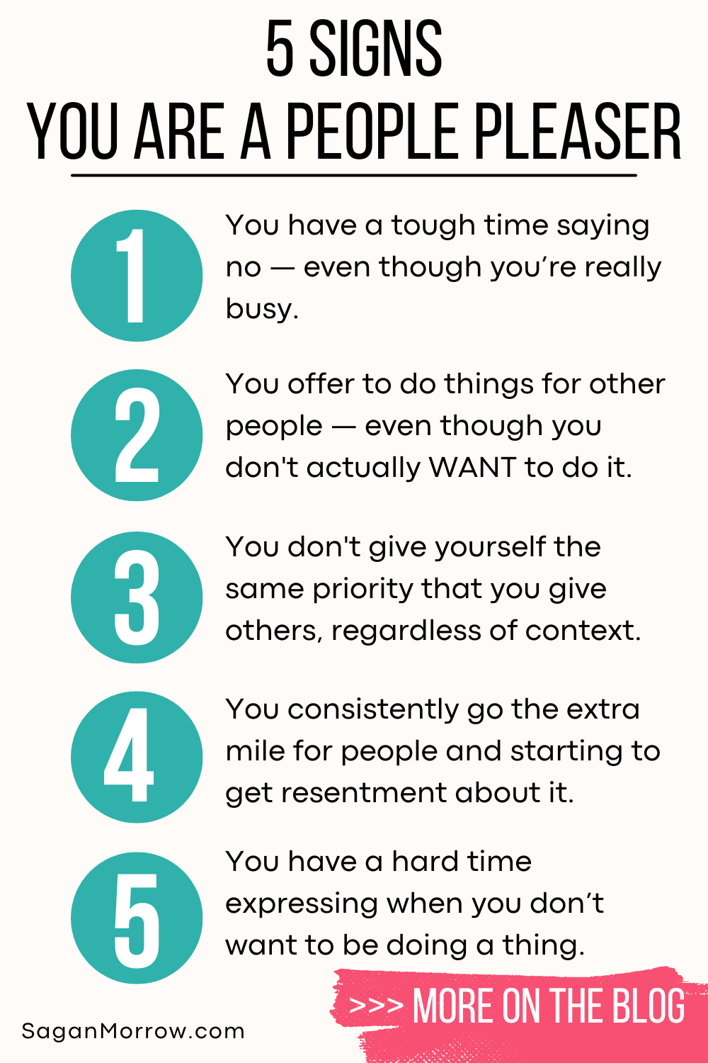 top 5 signs you are a people pleaser infographic