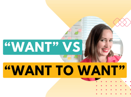 "Want" vs "want to want" - text on graphic for a blog post about the difference between want to want vs actually want in life